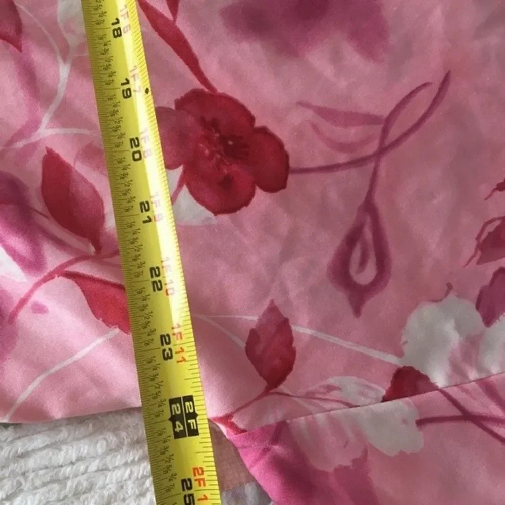 Vtg Y2k California Dynasty pink Floral Kaftan Casual 1-size wrap silky Robe Lady